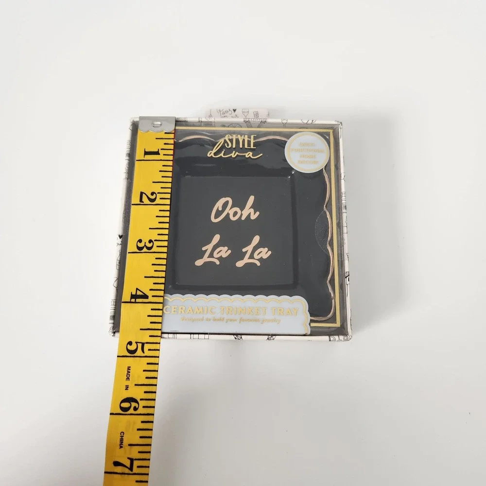 Ooh‎ La La Ceramic Trinket Tray Jewelry Dish Home Decor NWT